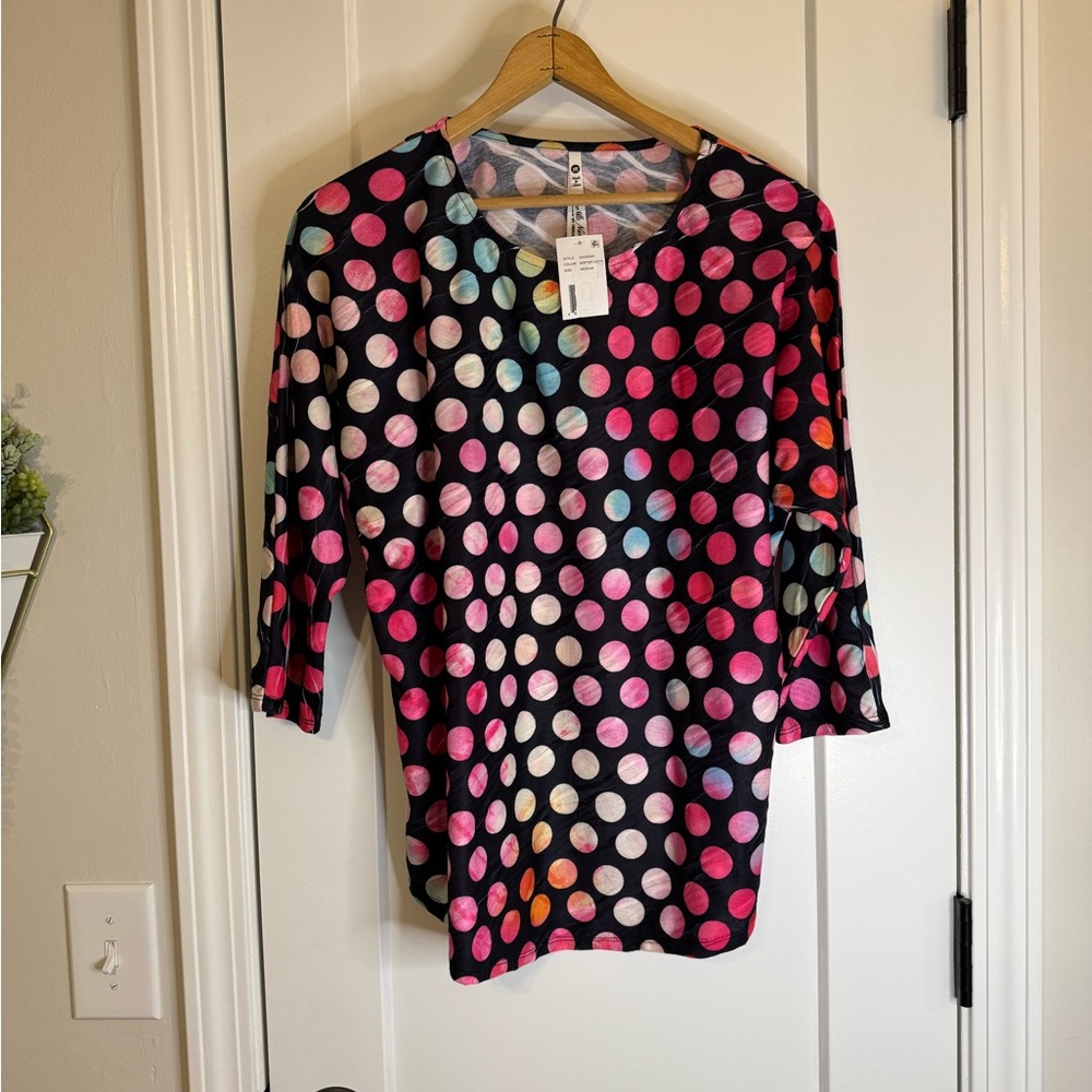 Leo & Nicole Polka Dot Dolman Top